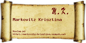 Markovitz Krisztina névjegykártya